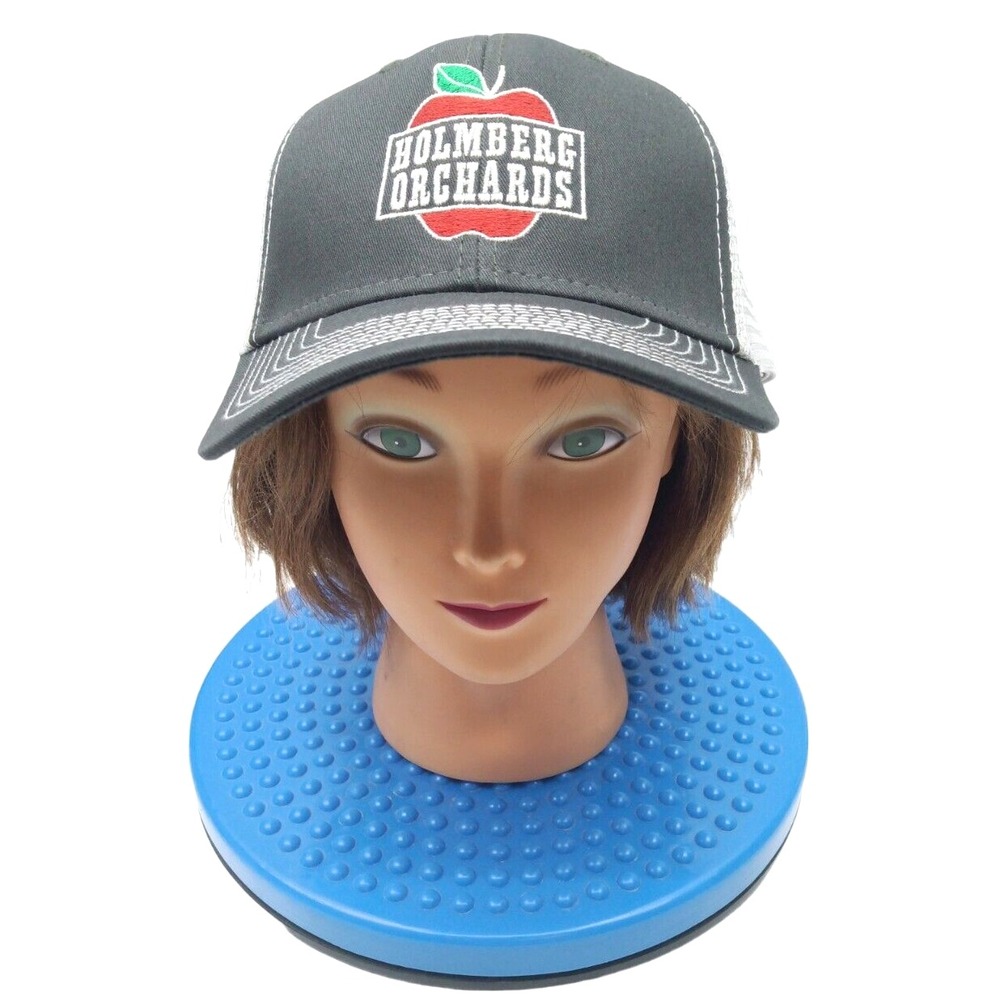 Black Mesh Trucker Hat HOLMBERG ORCHARDS Baseball Cap Adjustable Snap Back OURAY